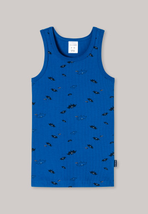 Onderhemd dubbelrib biologisch katoen vleermuizen blauw - Rat Henry