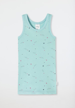 Canottiera in modal e filato lucido con motivo stellato, menta - Girls World