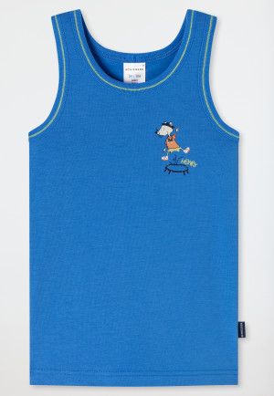 Canottiera in modal, topo sul trampolino, blu - Rat Henry