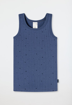 Canottiera in Tencel in cotone biologico con filato lucido, motivo stelle, colore blu - Original Classics