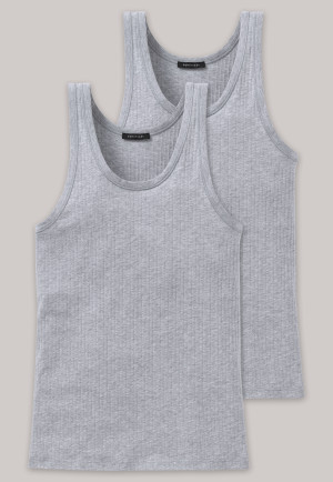 Unterhemden 2er-Pack grau meliert - Authentic