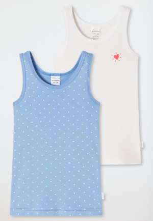 Hemden 2-pack stippen blauw/wit - Fine Rib
