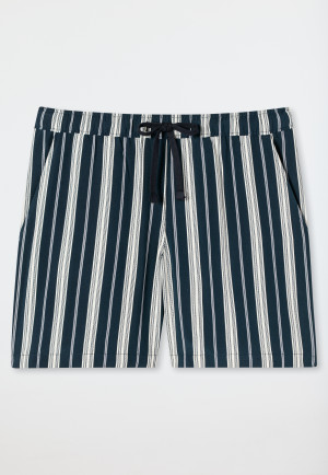 Pantaloni corti in tessuto tramato a righe, multicolore - Mix+Relax