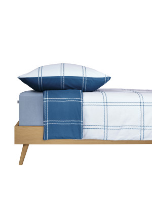 Wende-Bettwäsche 2-teilig blau - Feinbiber