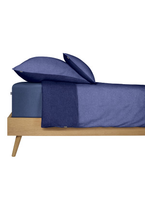 Wende-Bettwäsche 2-teilig Feinbiber blau - SCHIESSER Home