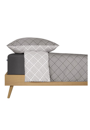 Reversible 2-piece bed linen set renforcé gray patterned - SCHIESSER Home