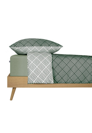 Biancheria da letto reversibile due pezzi Renforcé fantasia verde - SCHIESSER Home