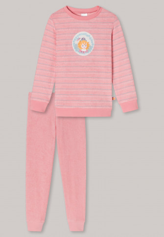 Pyjama long éponge coton bio bords-côtes fleurs de glace rose - Princess Lillifee