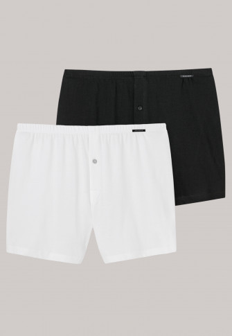 Boxer shorts jersey 2-pack black/white - selected! premium