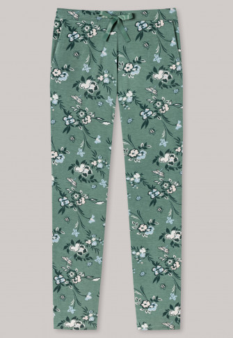 Pantaloni lunghi / extra lunghi in modal con stampa fiori kaki - Mix+Relax