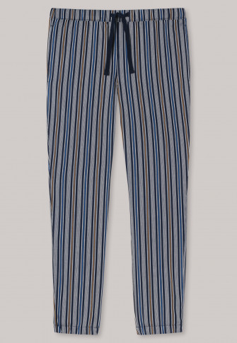 Lange broek van geweven stof, boorden, strepen nachtblauw - Mix + Relax
