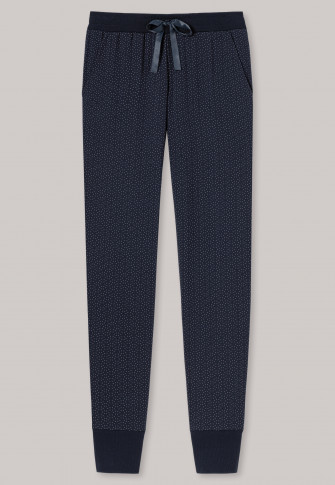 Jersey pants cuffs midnight blue printed Mix & Relax