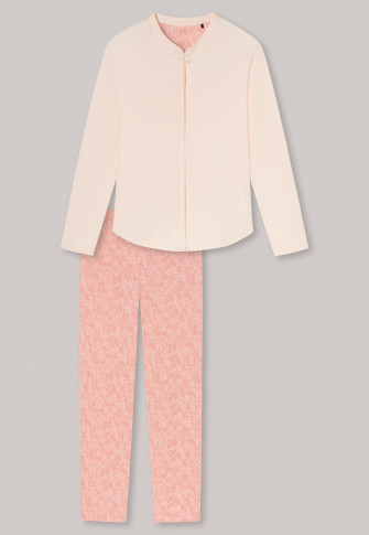 Pyjama lang Interlock Stehkragen zartrosa - Simplicity