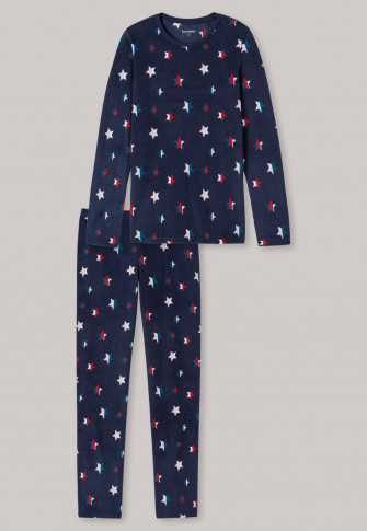 Pyjama lang fleece sterren nachtblauw - Winter Fun