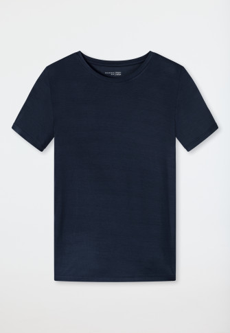 Shirt korte mouwen modal blauw - Mix+Relax