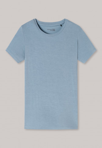 Shirt korte mouw modal lichtblauw - Mix+Relax