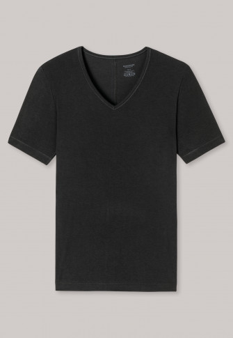 Shirt korte mouwen V-hals zwart - Personal Fit