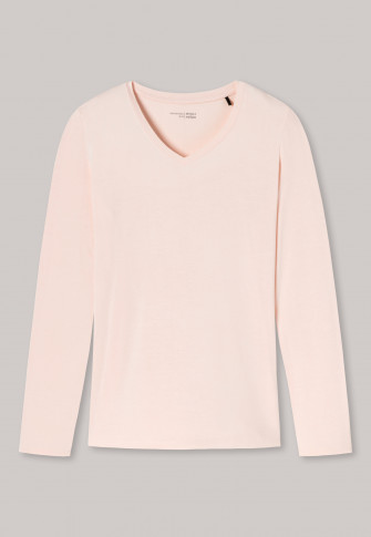 Shirt long-sleeved modal V-neck light pink - Mix & Relax