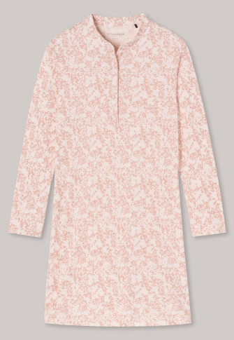 Long-sleeved sleep shirt pale pink patterned - Simplicity