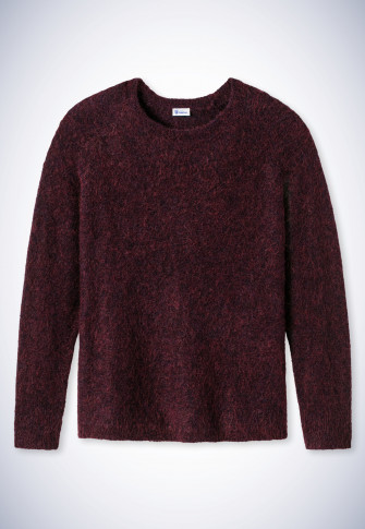 Knitted sweater burgundy heather - Revival Edith
