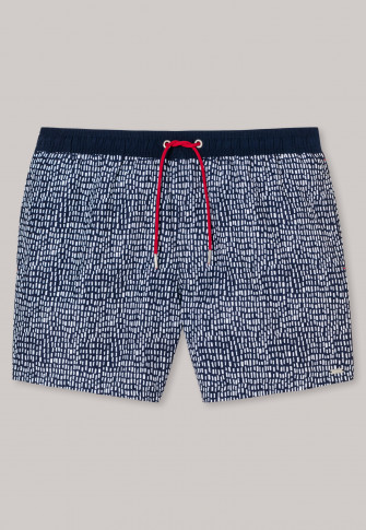 Short de bain en textile recyclé à motifs bleu foncé - Nautical Fashion