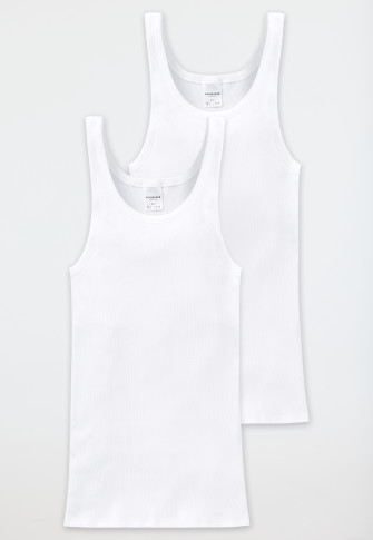 2-pack white double rib undershirts - Essentials