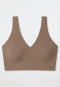 Bustier microfiber removable pads brown - Invisible Soft