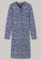 Sleepshirt long sleeve button placket floral print blue - Essentials
