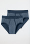 Sports briefs 2-pack fine rib fly indigo patterned - Original Classics