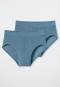Sports briefs 2-pack fine rib atlantic blue patterned - Original Classics
