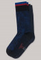 Herrensocken 2er-Pack Pima Baumwolle floral nachtblau/ royal - Long Life Cool