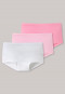 Shortys en lot de 3 Coton bio blanc/rose - 95/5