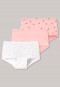Confezione da 3 pantaloncini in cotone biologico a pois con animali della foresta, rosa / bianco: Natural Love