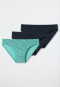 Slips 3er-Pack dunkelblau/schwarze Punkte auf Mint - 95/5