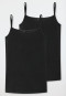 Maglietta con spalline sottili, confezione da 2, nera - 95/5