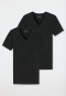 Shirts kurzarm 2er-Pack tiefer V-Ausschnitt schwarz – 95/5