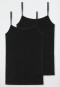Spaghetti-Top 2er-Pack schwarz - 95/5