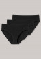 Slip taglio bikini confezione da 3 cotone biologico nero - 95/5