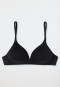 Reggiseno morbido in cotone biologico con conchiglia, nero - 95/5