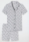 Short pajamas organic cotton button placket cacti heather gray - Pyjama Story