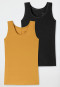 Confezione da 2 top in jersey di cotone e modal a righe giallo/nero - Personal Fit