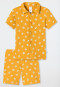 Short pajamas button placket organic cotton daisies yellow - Natural Love