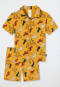 Pajamas short button placket organic cotton leopard yellow - Natural Love