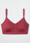Bustier removable cups lace berry - Seamless Recycled Rib