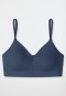 Bustier herausnehmbare Cups Spitze blau - Seamless Recycled Rib
