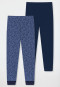 Onderbroek lang 2-pack biologisch katoen zachte tailleband wilde dieren donkerblauw/blauw - Natural Love