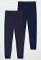 Unterhose lang 2er-Pack Organic Cotton Softbund Ringel dunkelblau - Rat Henry
