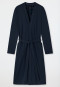 Bathrobe fine interlock dark blue - Essentials