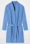 Bathrobe waffle piqué blue - Essentials