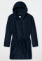 Bathrobe teddy fleece comfort fit dark blue - Essentials